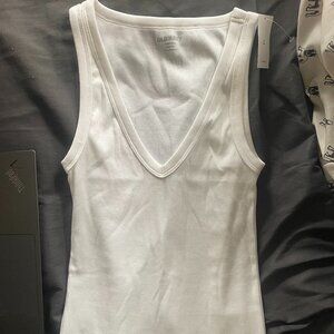 Old Navy white XS first layer tank ribbed v-neck
